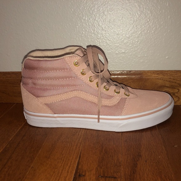 vans rose gold high tops
